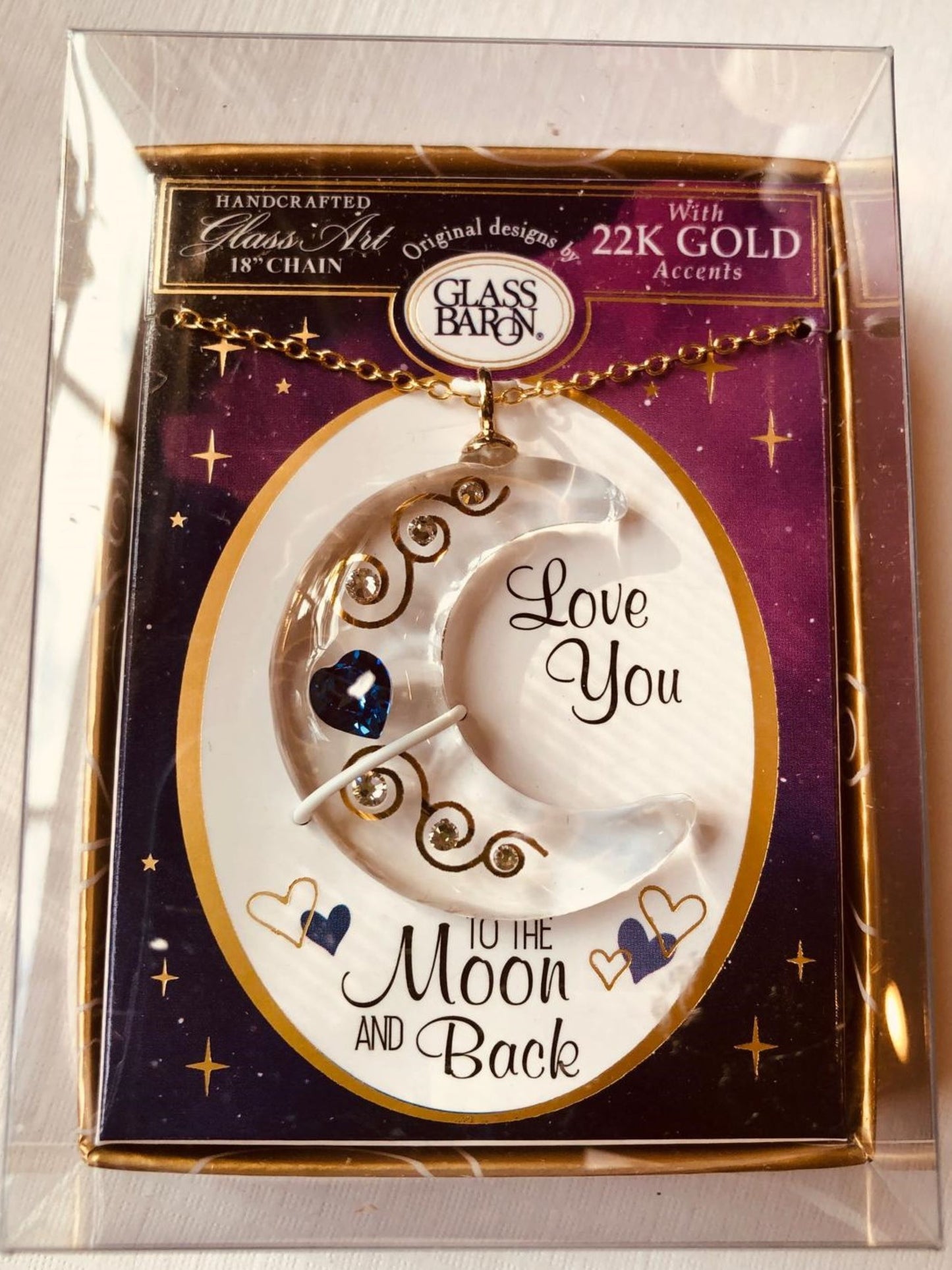 Handcrafted Love you the Moon and Back Necklace Anniversary Valentine's Jewelry Gift