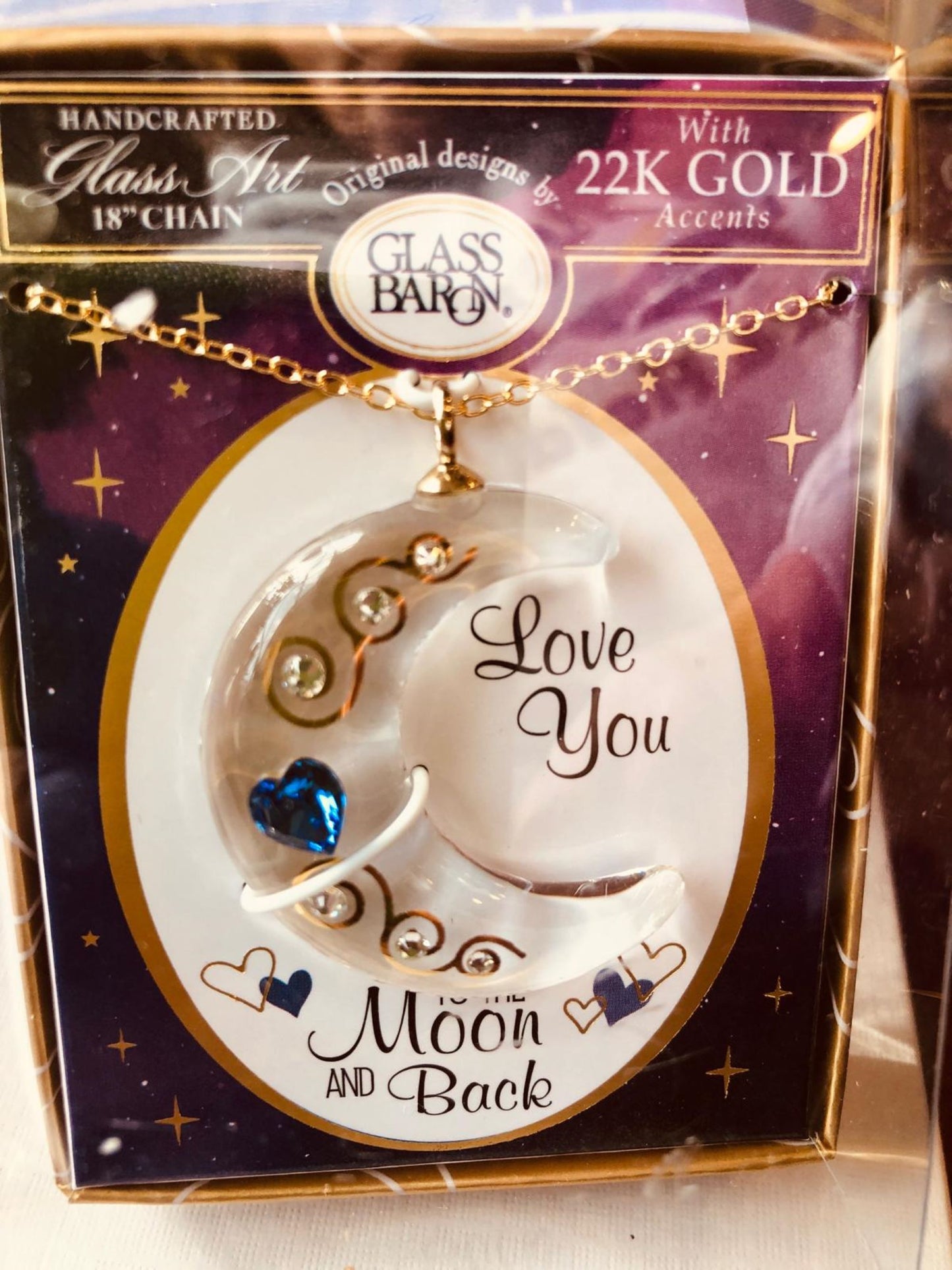 Handcrafted Love you the Moon and Back Necklace Anniversary Valentine's Jewelry Gift