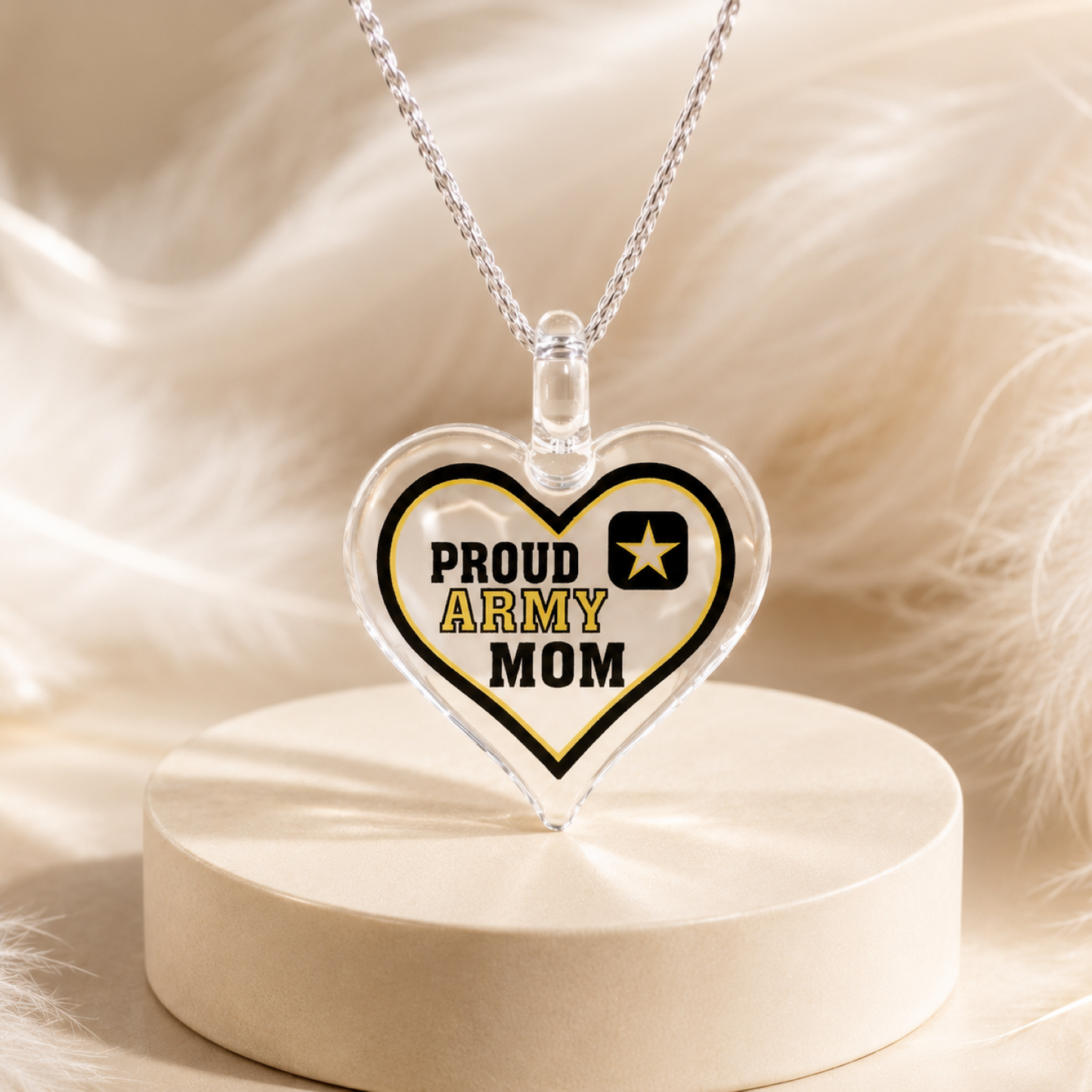 Army Wife Heart Necklace – Military Wife Gift, Army Spouse Necklace, Proud Army Wife Jewelry