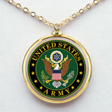 U.S. Army Necklace Gold Plated Pendant Military Jewelry Gift for Soldiers