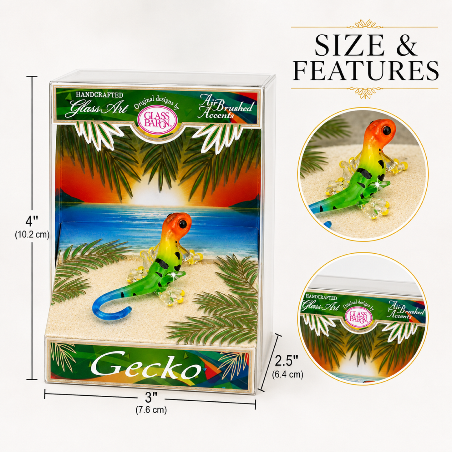Glass Hummingbird Figurine Lily Collectible Bird Gift Decor Floral Display Keepsake Box