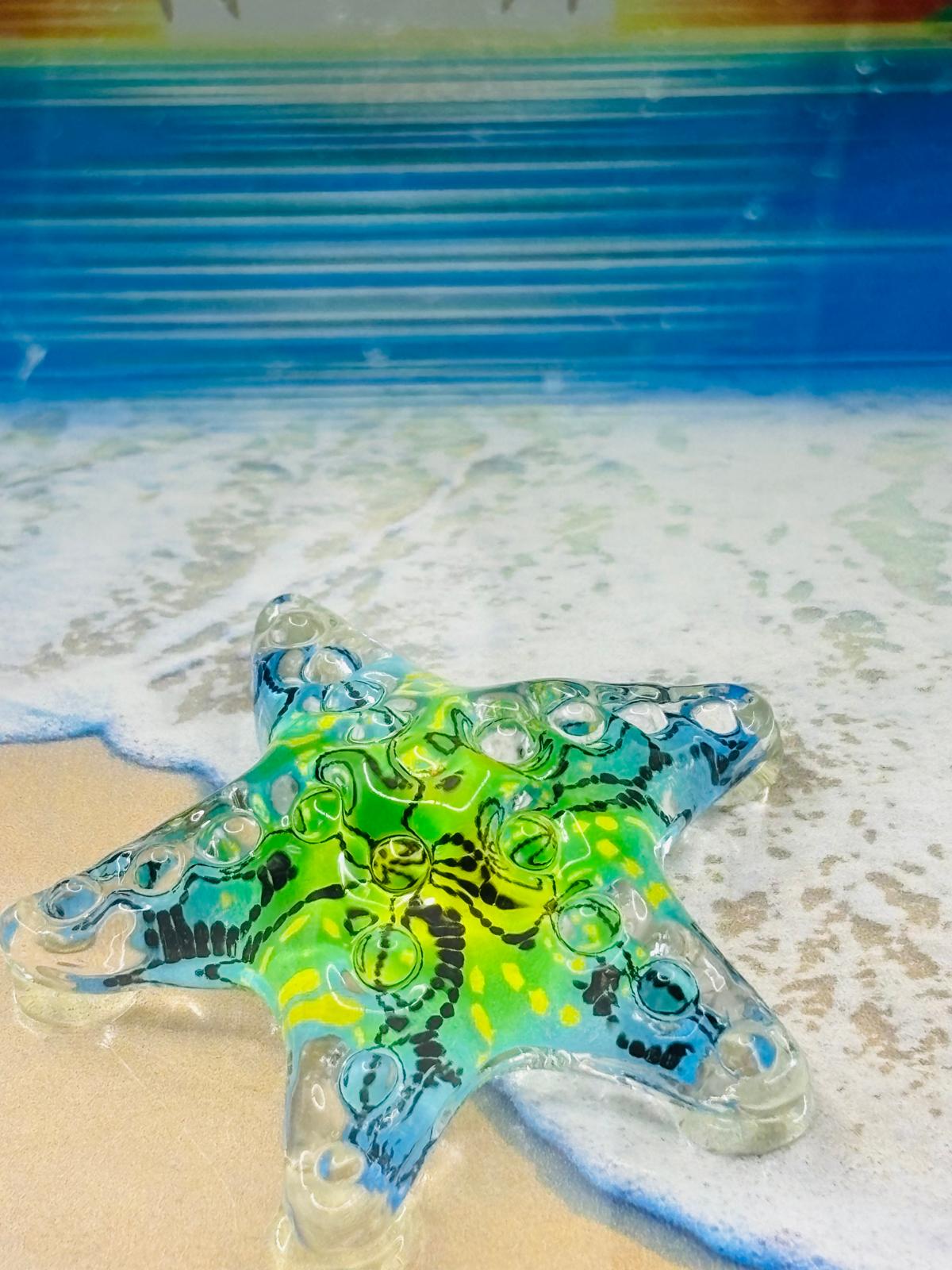 Starfish Keepsake Box, Glass Starfish Figurine, Beach Collectible, Coastal Home Décor, Ocean Gift