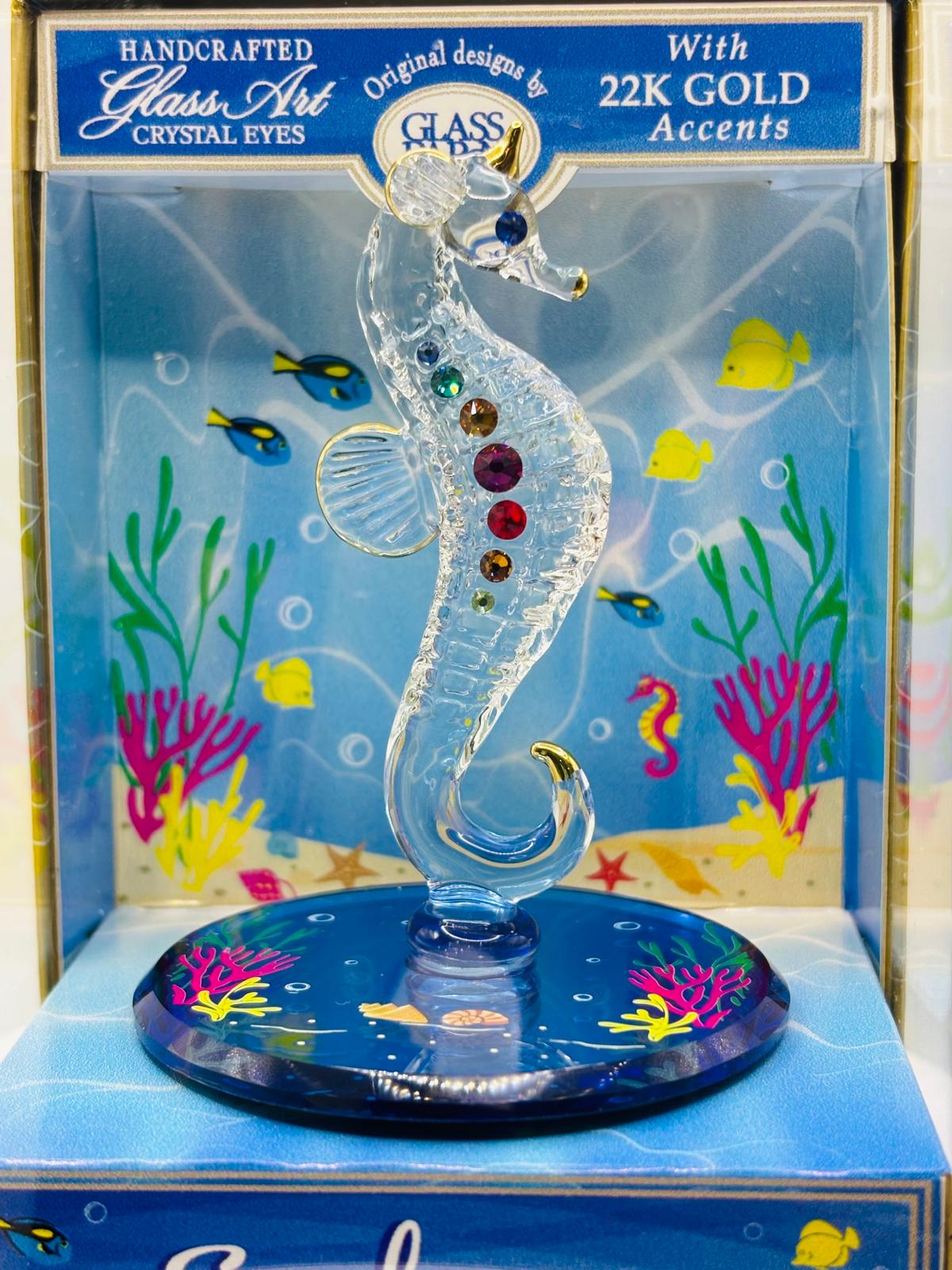 Seahorse Keepsake Box, Handcrafted Glass Seahorse Figurine, Coastal Ocean Décor, Beach Gift, Marine Life Collectible