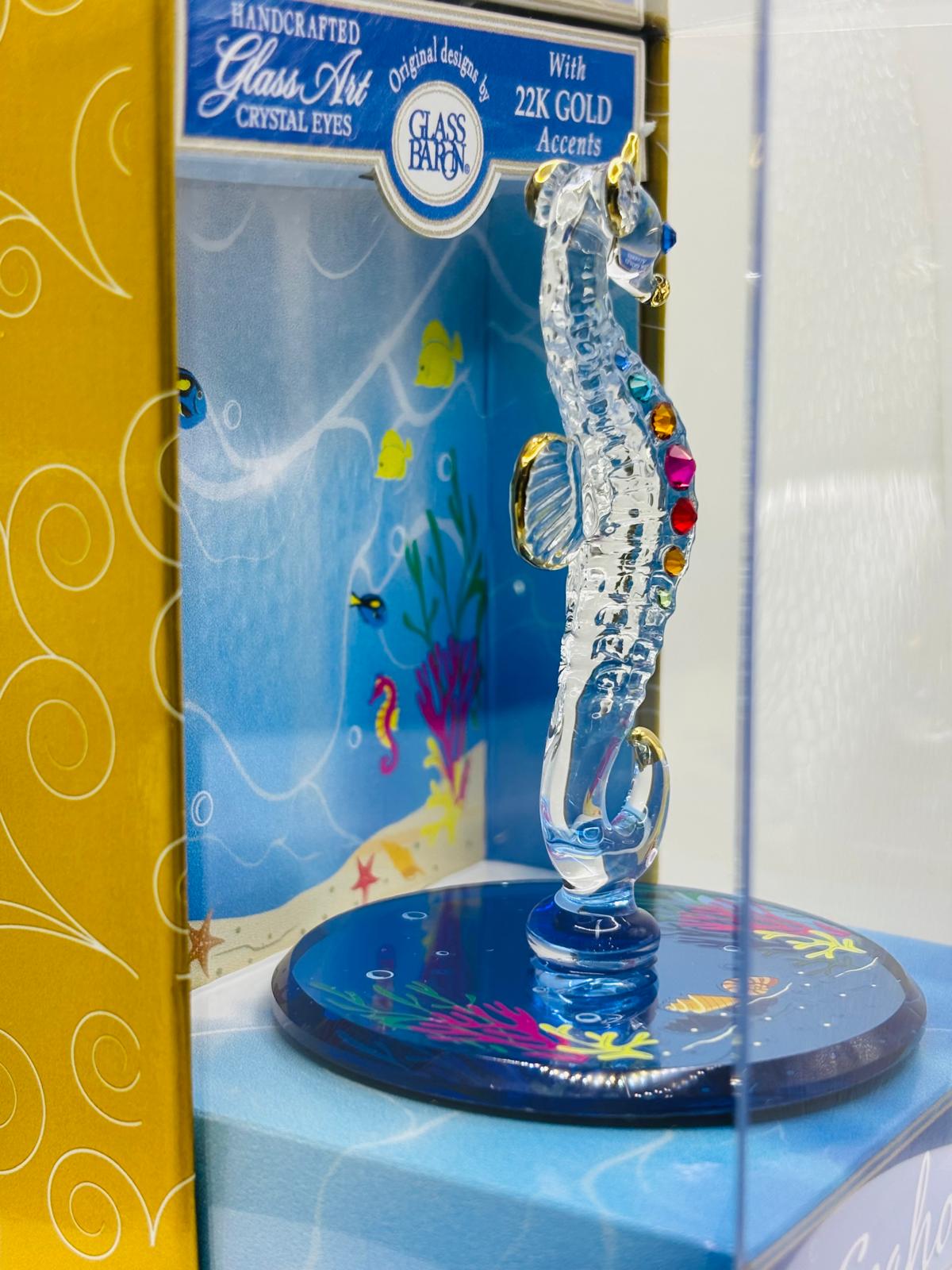 Seahorse Keepsake Box, Handcrafted Glass Seahorse Figurine, Coastal Ocean Décor, Beach Gift, Marine Life Collectible