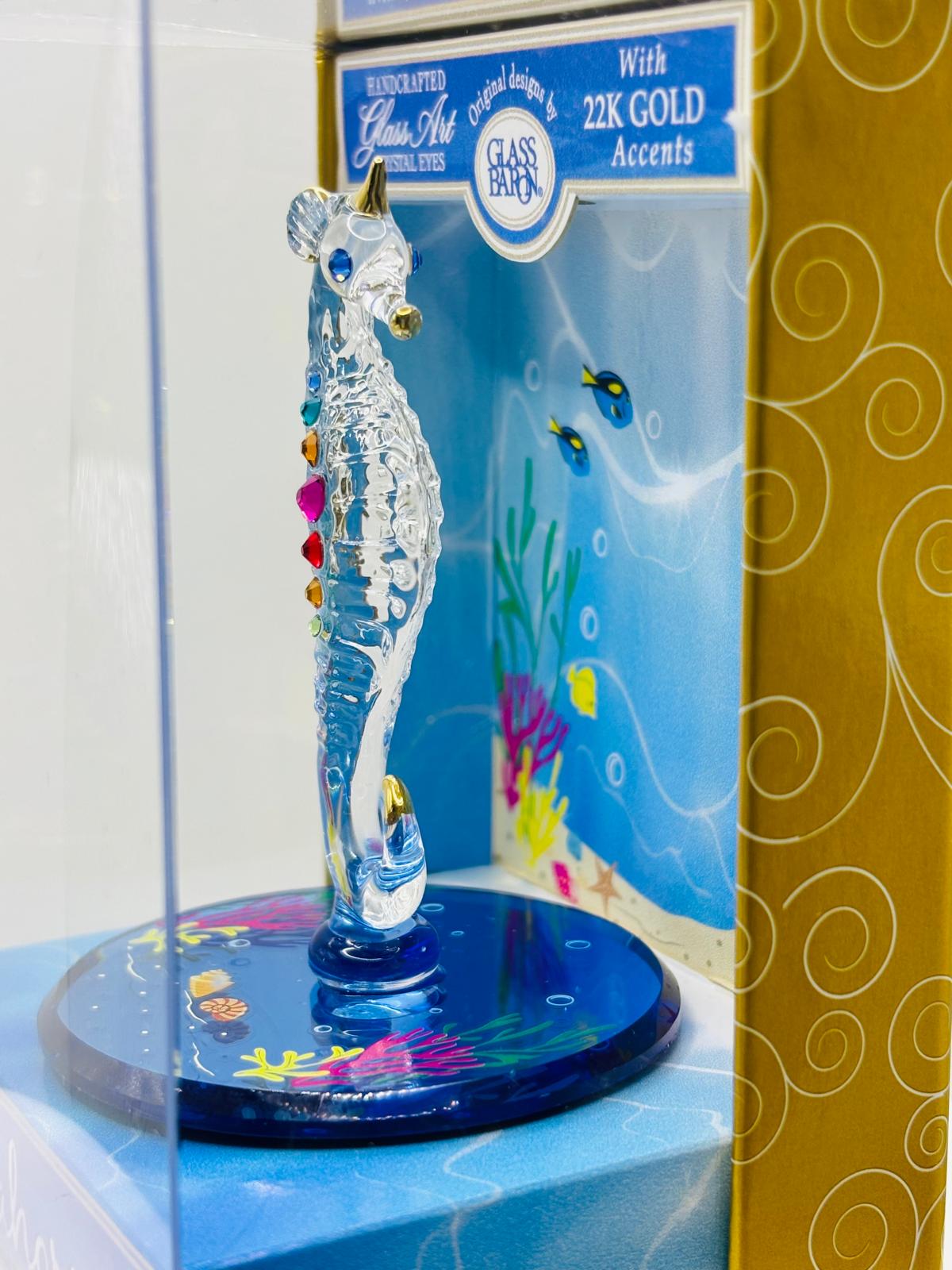 Seahorse Keepsake Box, Handcrafted Glass Seahorse Figurine, Coastal Ocean Décor, Beach Gift, Marine Life Collectible