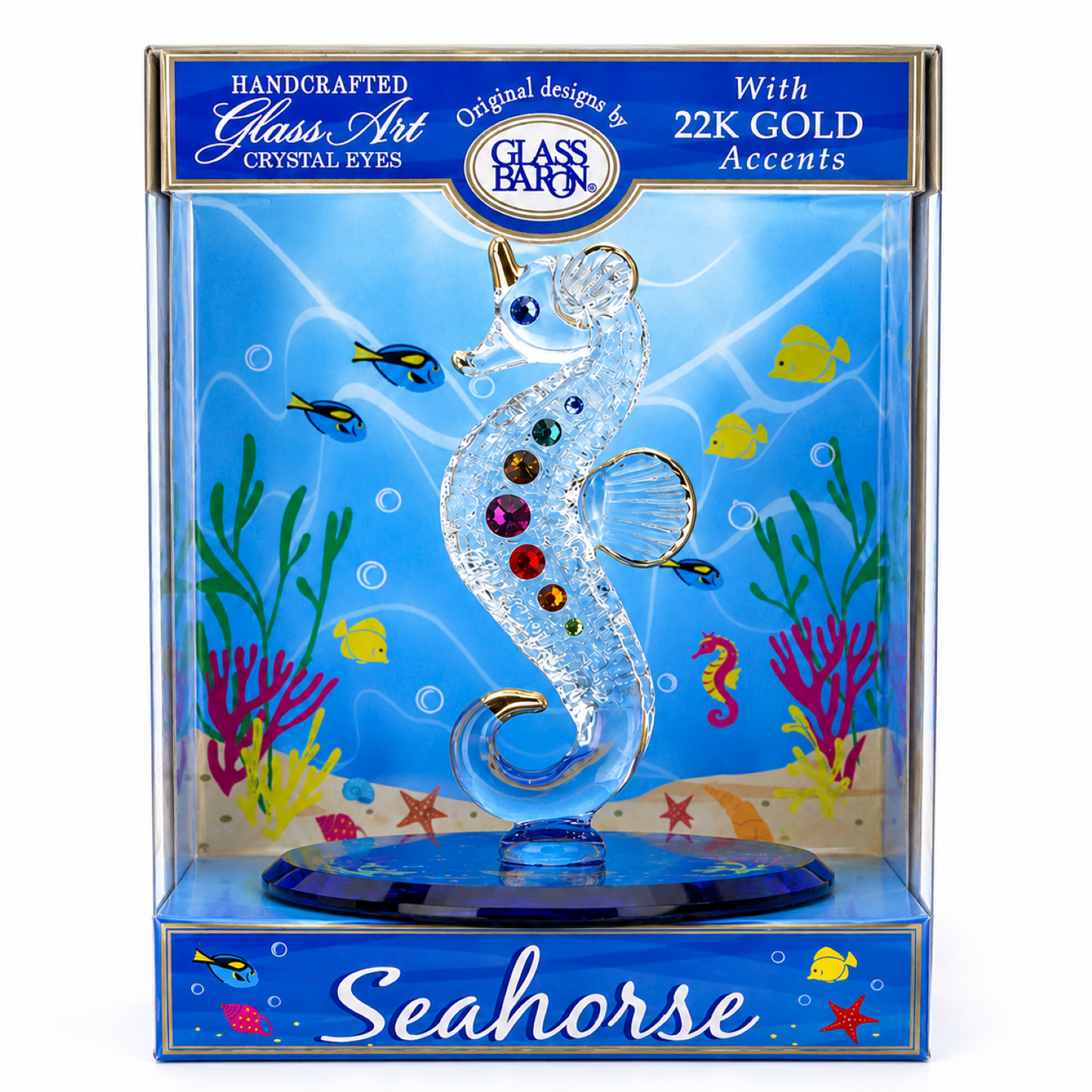 Seahorse Keepsake Box, Handcrafted Glass Seahorse Figurine, Coastal Ocean Décor, Beach Gift, Marine Life Collectible