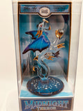 Handcrafted midnight black glass dragon figurine displayed in themed box with detailed wings