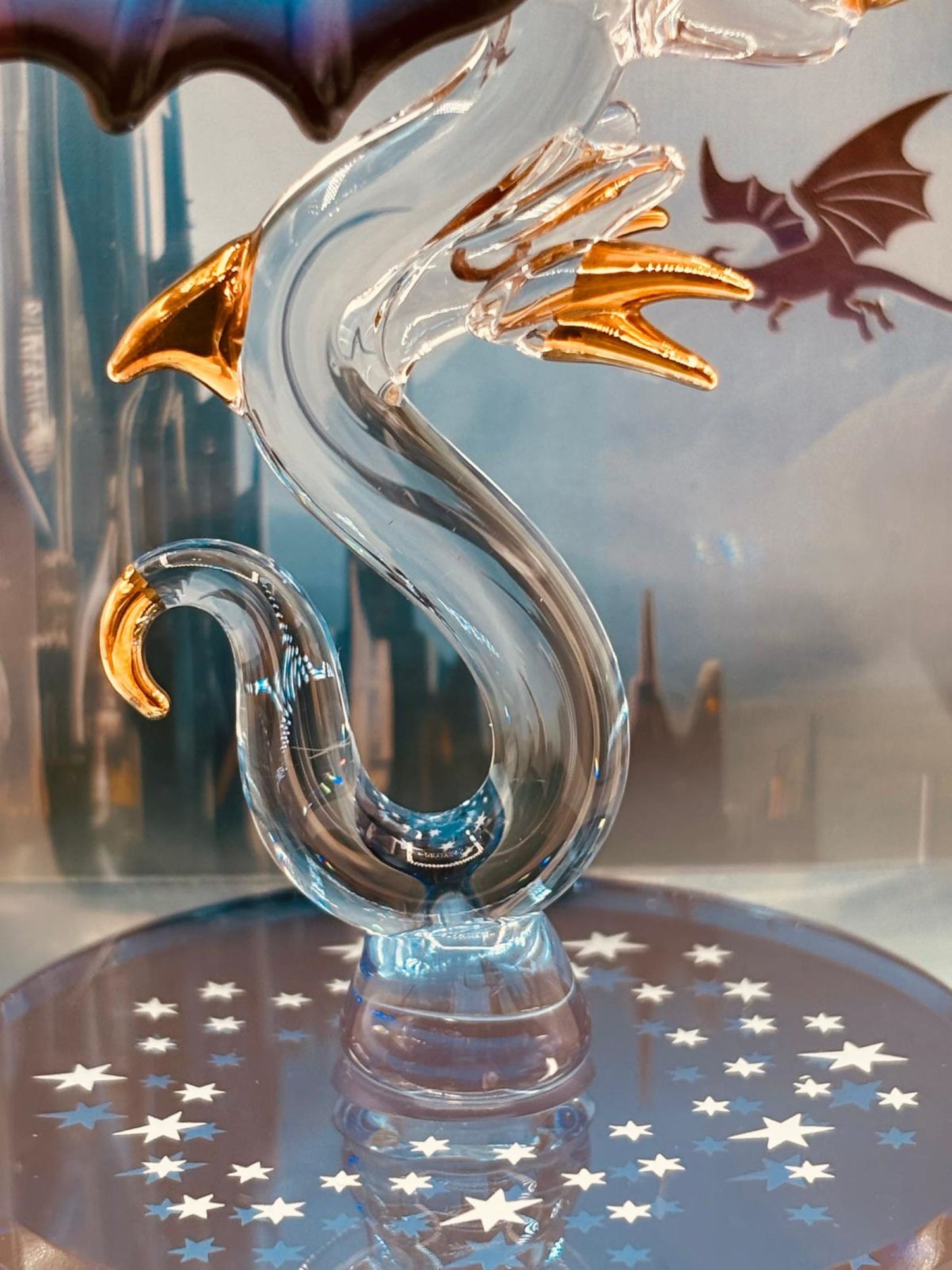 Midnight Terror Dragon Figurine | Handcrafted Glass Fantasy Collectible