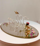 Mom “I Love You” Glass Figurine with Butterfly and Flowers