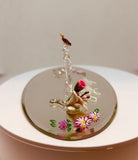 Mom “I Love You” Glass Figurine with Butterfly and Flowers