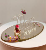Mom “I Love You” Glass Figurine with Butterfly and Flowers