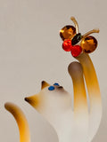 Siamese Cat Figurine with Butterfly | Handcrafted Glass Cat Gift for Cat Lovers