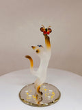 Siamese Cat Figurine with Butterfly | Handcrafted Glass Cat Gift for Cat Lovers