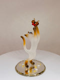 Siamese Cat Figurine with Butterfly | Handcrafted Glass Cat Gift for Cat Lovers