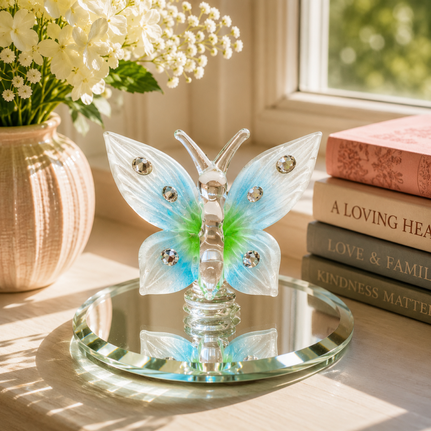Glass Butterfly Figurine Handcrafted Collectible Gift for Butterfly Lovers