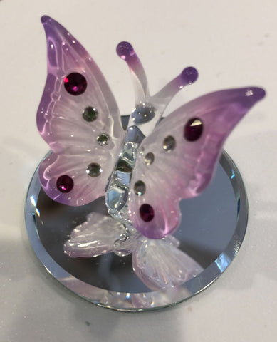 Violet Butterfly Glass Figurine, Handmade Butterfly, Mother’s Day, Holiday Gift Home Décor Gifts