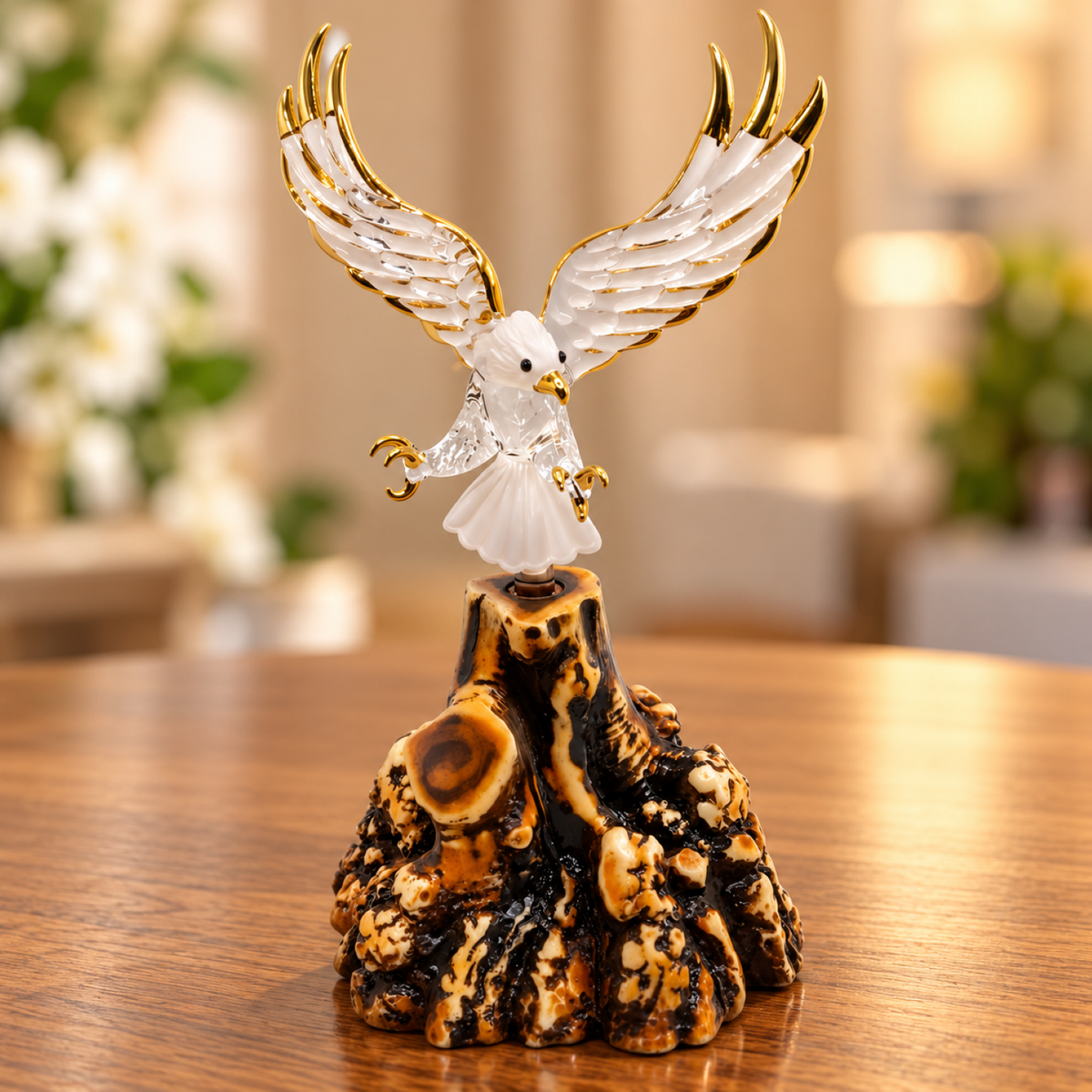 Bald Eagle Glass Figurine Gift | Patriotic Wildlife Collectible Decor