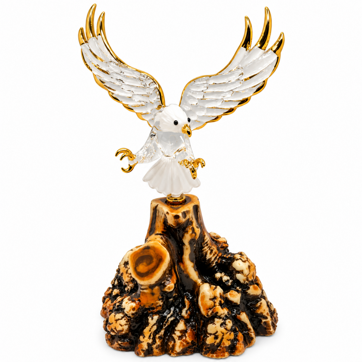 Bald Eagle Glass Figurine Gift | Patriotic Wildlife Collectible Decor