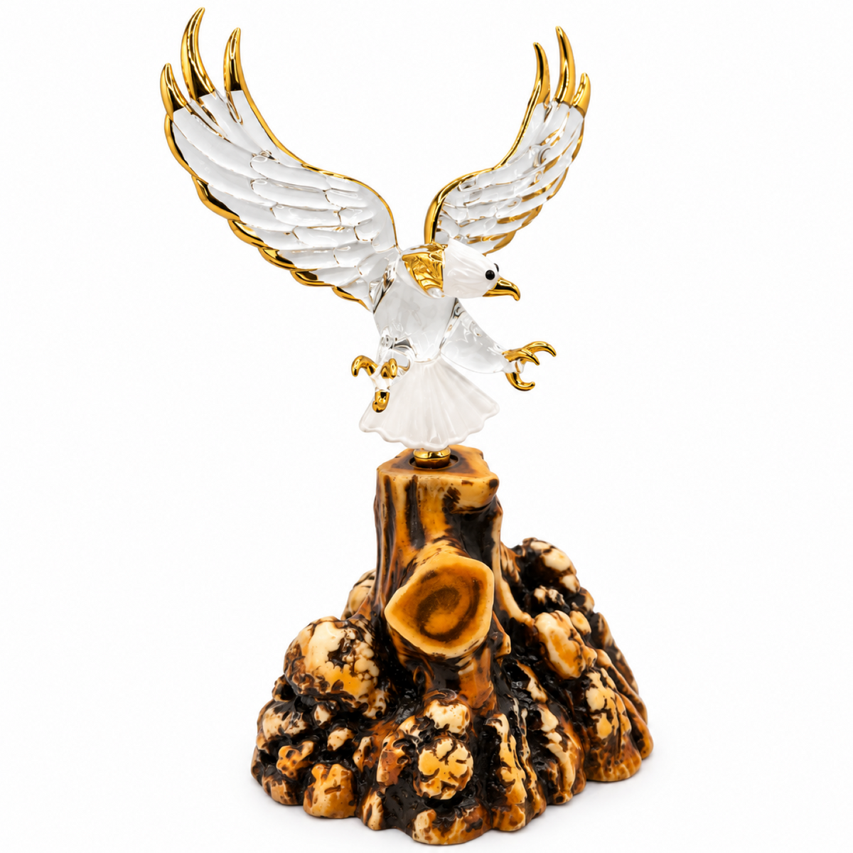 Bald Eagle Glass Figurine Gift | Patriotic Wildlife Collectible Decor