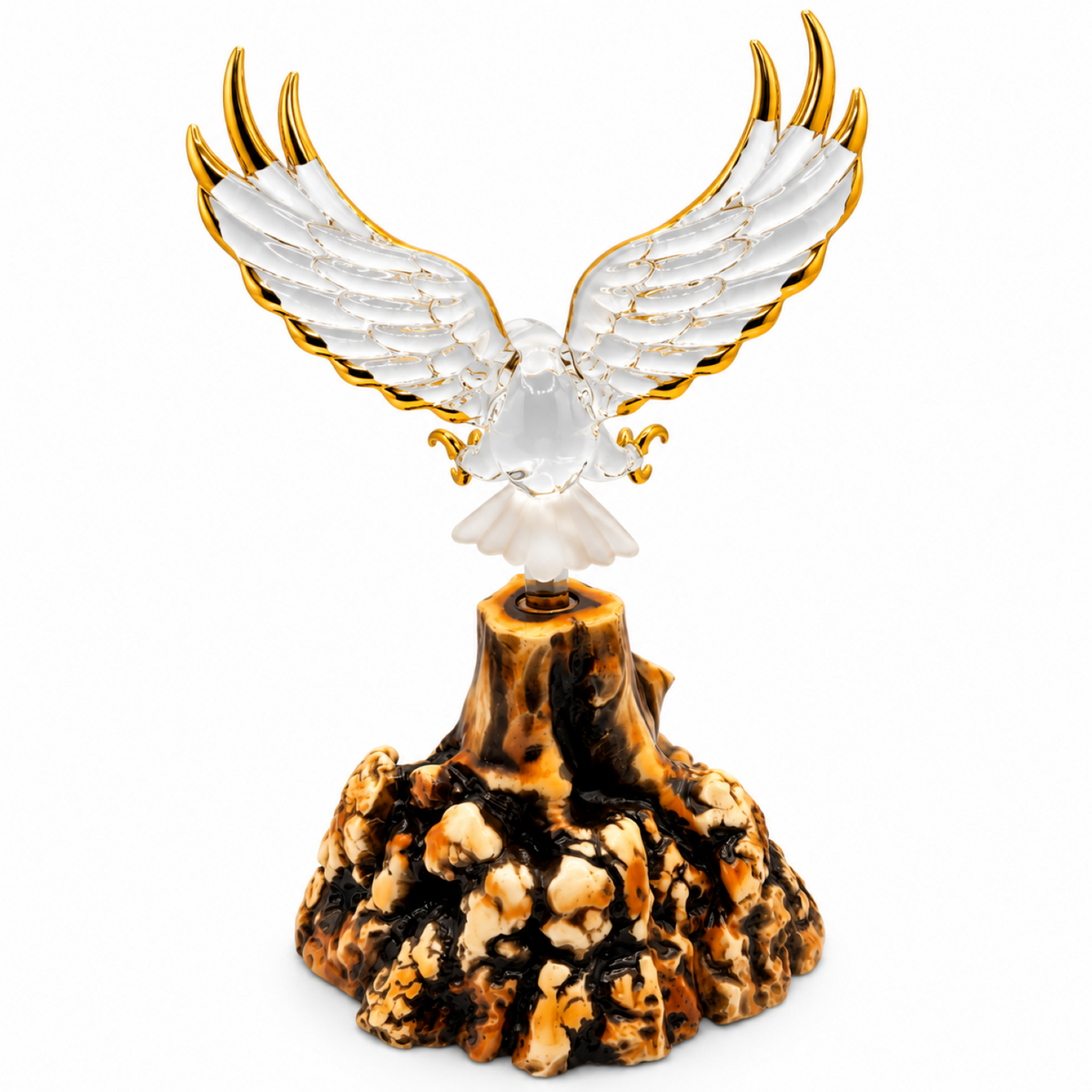Bald Eagle Glass Figurine Gift | Patriotic Wildlife Collectible Decor