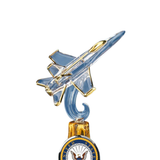U.S. Navy Veteran F-18 Fighter Jet Figurine – Handcrafted Glass with 22K Gold Accents
