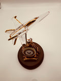U.S. Navy Veteran F-18 Fighter Jet Figurine – Handcrafted Glass with 22K Gold Accents
