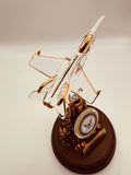 U.S. Navy Veteran F-18 Fighter Jet Figurine – Handcrafted Glass with 22K Gold Accents