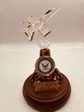 U.S. Navy Veteran F-18 Fighter Jet Figurine – Handcrafted Glass with 22K Gold Accents