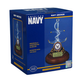 U.S. Navy Veteran Anchor Figurine | Official Licensed Military Glass Decor