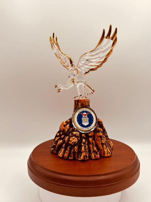 Official licensed Air Force eagle with crystal and gold accents