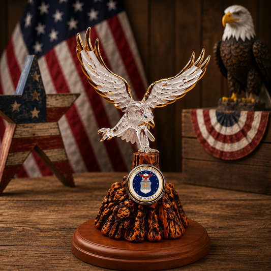 U.S. Air Force Eagle Figurine | Military Display Patriotic Collectible Veteran Gift