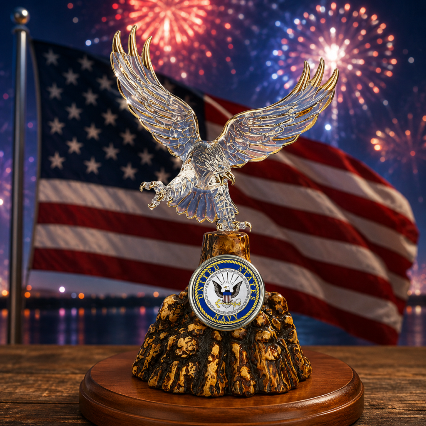 U.S. Navy Eagle Figurine Gift | Navy Veteran Military Eagle Decor