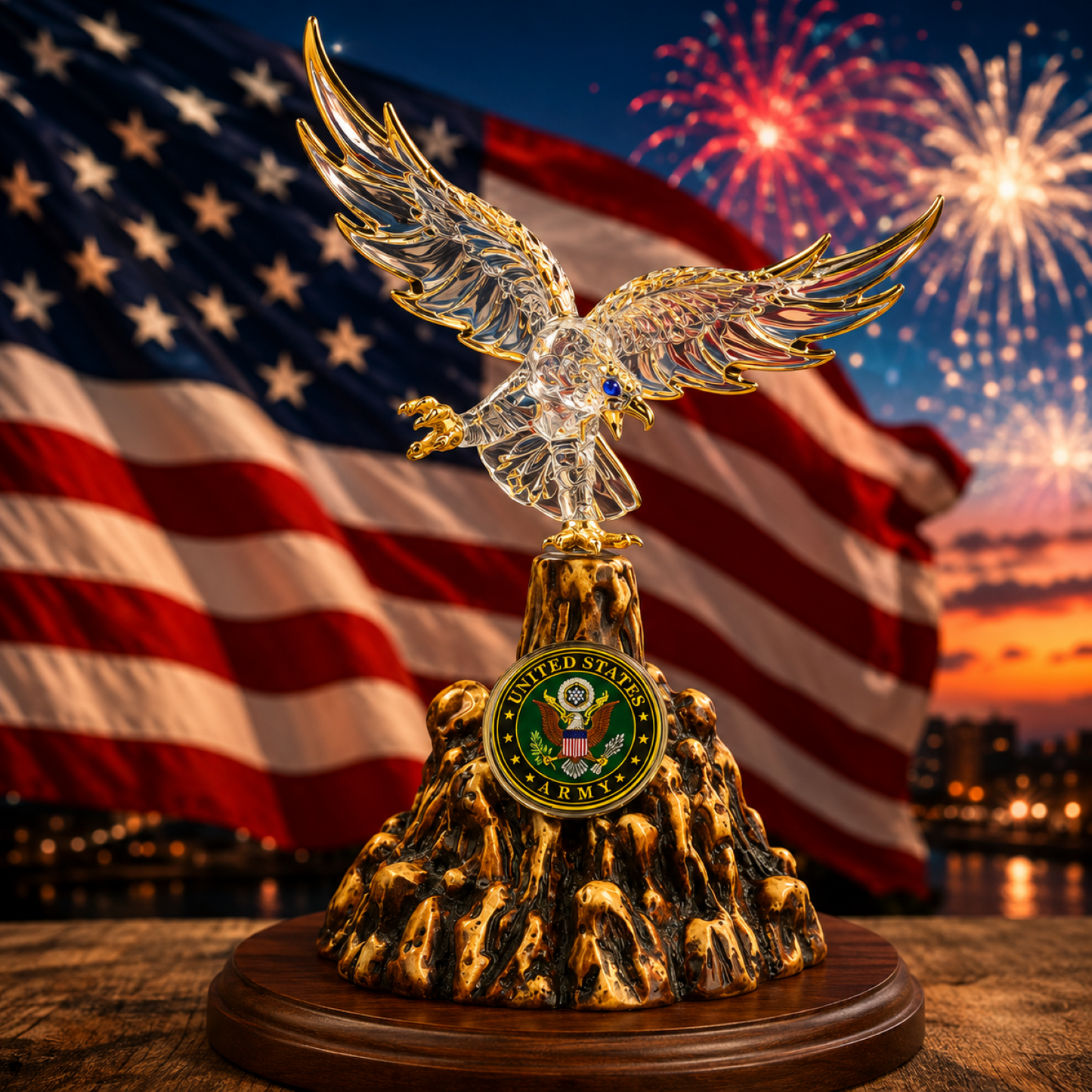 U.S. Army Eagle Figurine Gift | Military Veteran Army Soldier Decor