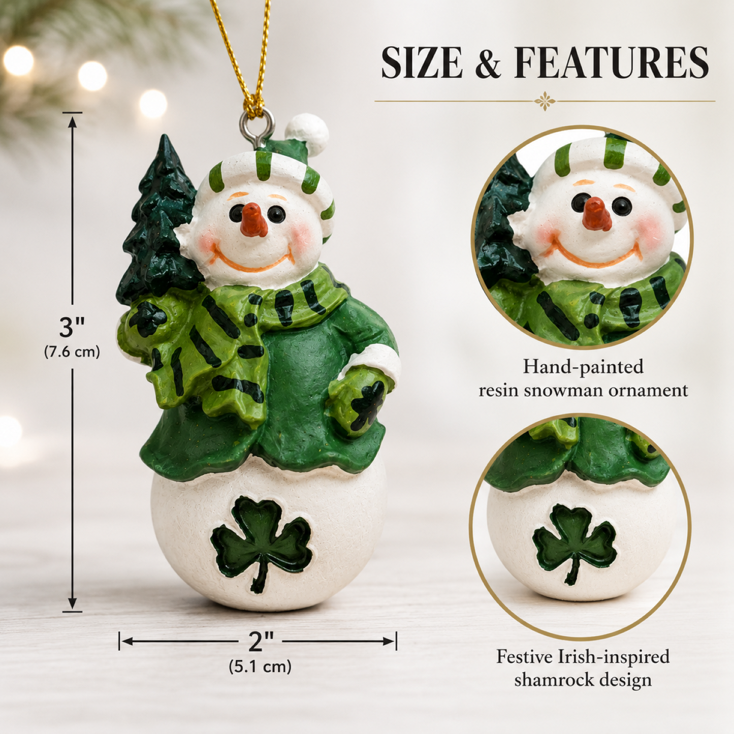 Snowman Christmas Ornament Resin Ornament – Snowman Tree Ornament, Christmas Tree Decoration, Holiday Ornament