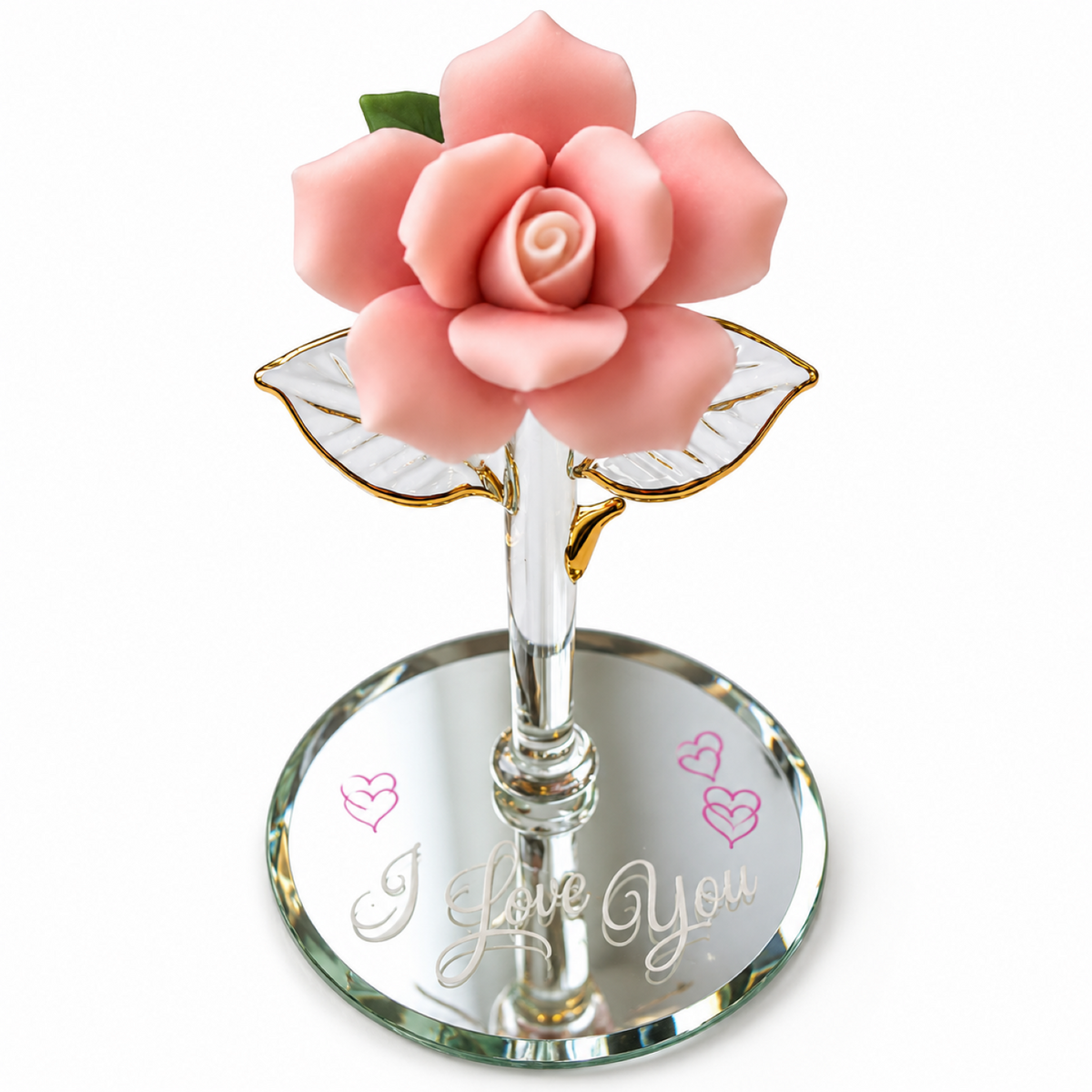 Rose Figurine, Handcrafted Rose Flower, I Love You Gift, Romantic Decor, Love Gift