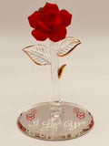 “I Love You” Red Rose Glass Figurine | Romantic Gift for Anniversary or Valentine’s Day