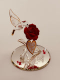 Hummingbird “I Love You” Glass Figurine | Romantic Rose Gift for Her