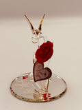 Hummingbird “I Love You” Glass Figurine | Romantic Rose Gift for Her