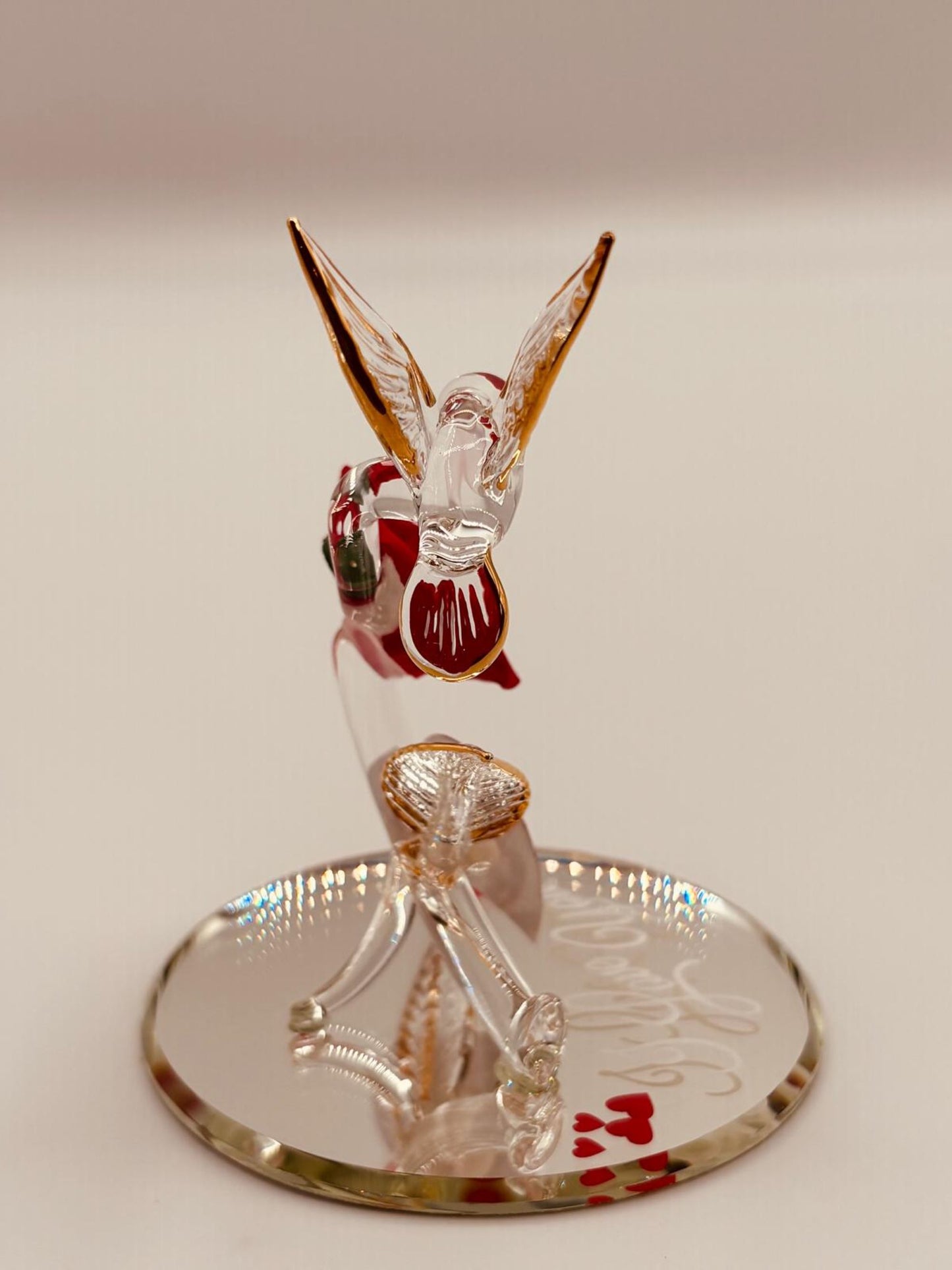 Hummingbird “I Love You” Glass Figurine | Romantic Rose Gift for Her