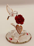 Hummingbird “I Love You” Glass Figurine | Romantic Rose Gift for Her