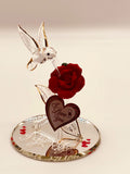 Hummingbird “I Love You” Glass Figurine | Romantic Rose Gift for Her