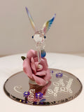 Hummingbird Figurine Love You Grandma Glass Bird Collectible Gift for Grandma