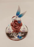 Glass hummingbird rose figurine gift for mom