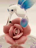 “I Love You Mom” Hummingbird Figurine | Glass Rose Mother’s Gift