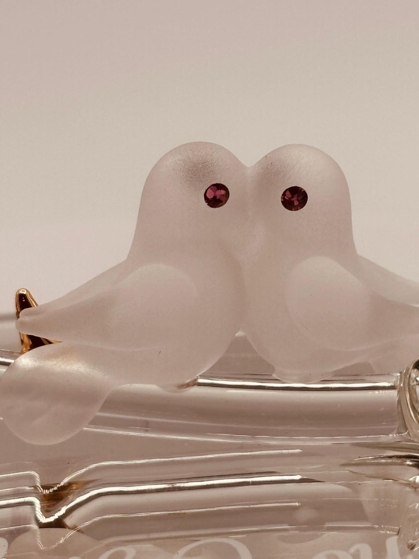 I Love You Rose with Doves Glass Figurine | Romantic Handcrafted Gift