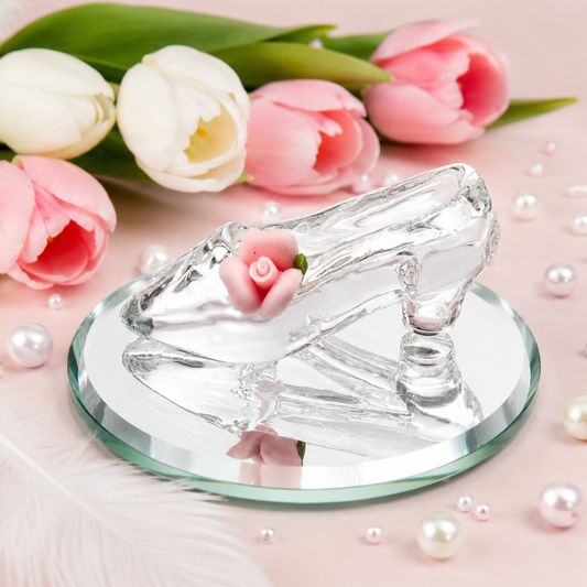 Cinderella Glass Slipper Collectible | Fairy Tale Display Figurine Décor