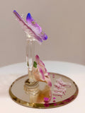 Butterfly “I Love You” Rose Figurine Handcrafted Glass Heart Gift