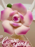 Butterfly “I Love You” Rose Figurine Handcrafted Glass Heart Gift