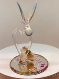 Handcrafted Glass Hummingbird "I Love You" Heart Figurine with Crystals