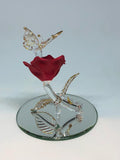 Crystals Butterfly and Red Rose, I Love You, Handcrafted Butterfly Figurine, Flower-Gift for her, Anniversary Gift